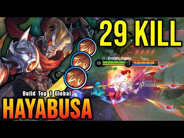 Hayabusa 29 Kills!! Super Intense Battle!! - Build Top 1 Global Hayabusa ~ MLBB