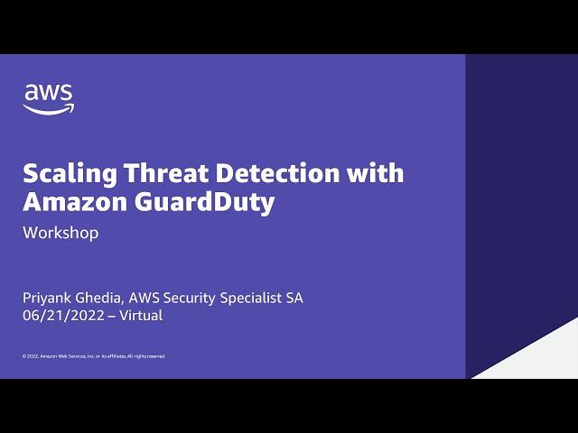 Getting Hands on with Amazon GuardDuty - AWS Virtual Workshop