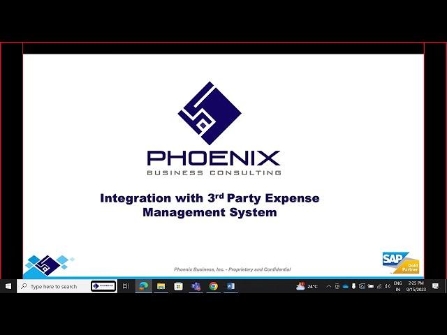 SAP Business ByDesign 3rd Party Expense Integration - Phoenix Business Consulting