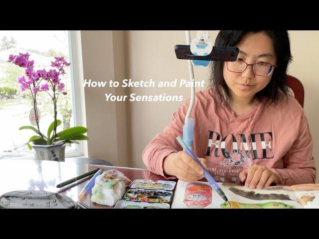  Ink and Watercolors Sketchbook Journal Tutorial: Cherished Snacks and Spring View Outside