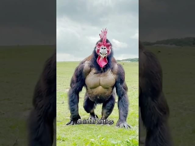 Rooster ka Gorilla Avatar | Animal Antics "#youtubeshorts #vairalshort #trendingshorts #shortvideo