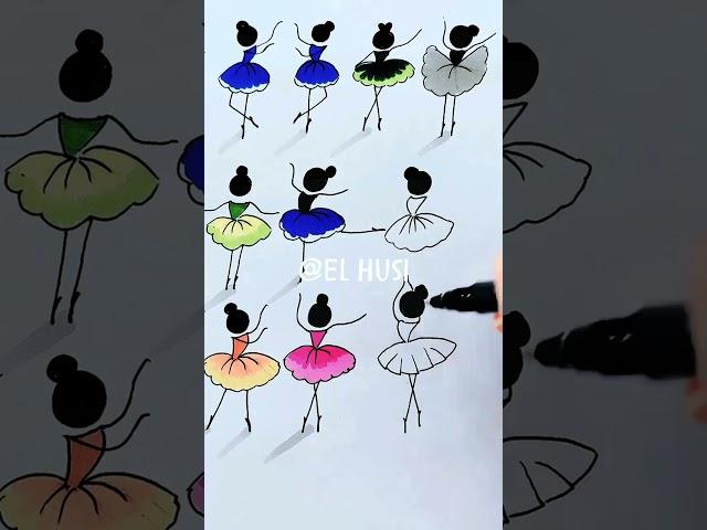 Como Dibujar unas bailarinas  #dibujo #drawing #dibujos #tutorial #foryoupageシ #dibujos