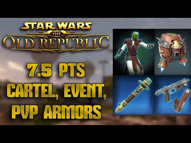 SWTOR - 7.5 PTS Cartel Market, Dantooine Event & PVP Season 6 Armor Sets In Game Preview Showcase