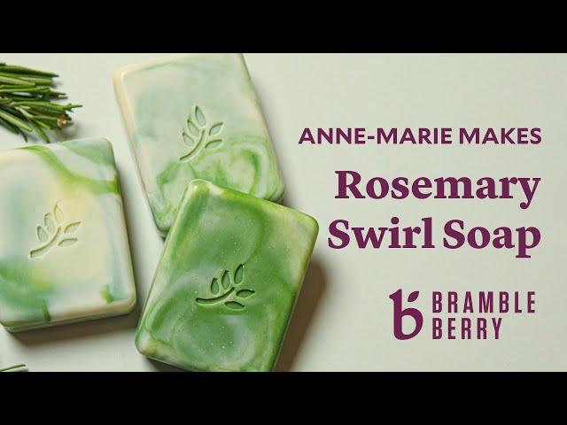 Anne-Marie Makes Rosemary Swirl Soap  | Essential Oil Cold Process Soap