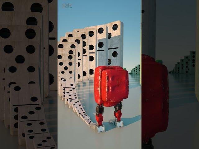 Among Us Robots Destroy Each Other - Domino Effect #Shorts