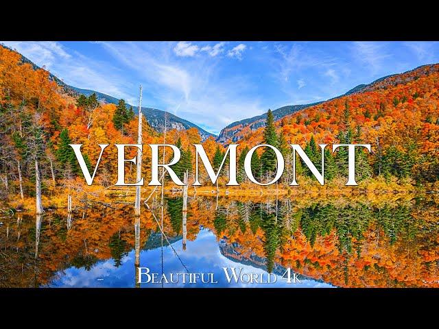 Vermont 4K - Autumn Drone Nature Film - Peaceful Piano Music - Amazing Autumn