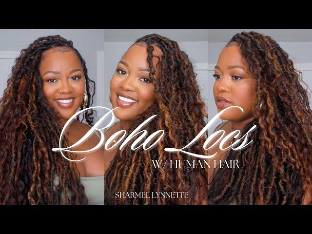 CURLY BOHO LOCS | HOW TO INSTALL USING HUMAN HAIR :: VERY DETAILED