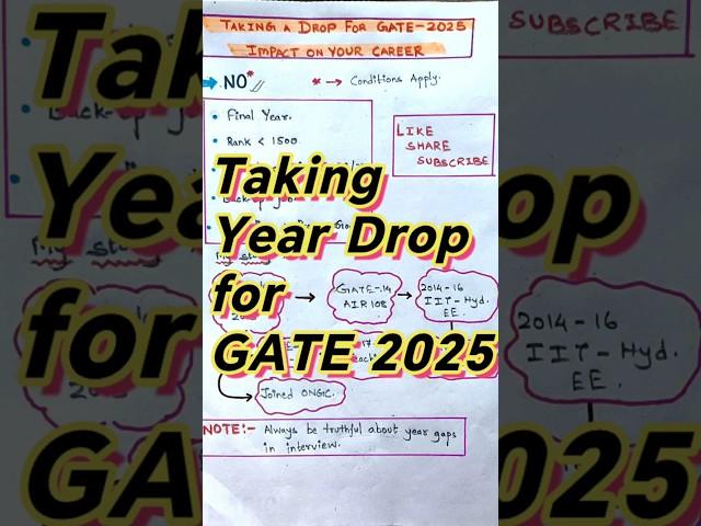 Year Drop for GATE 2025• My story of  year Gaps to PSU selection • #gate2024 #gate2025