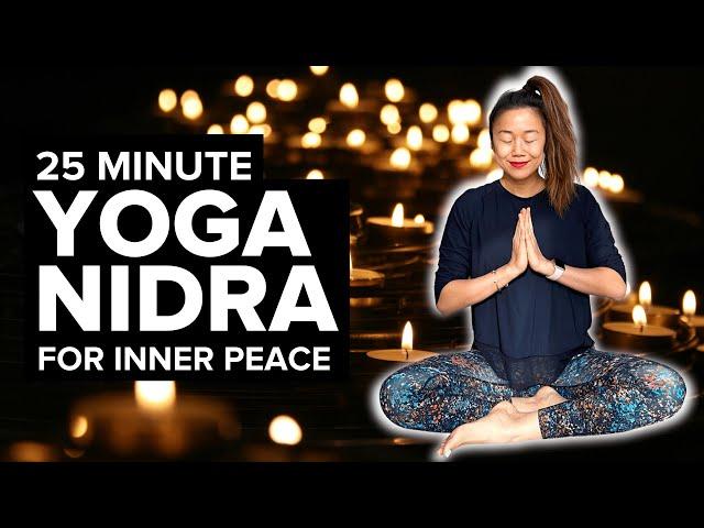 Yoga Nidra Meditation for INNER PEACE (campfire + nature sounds)