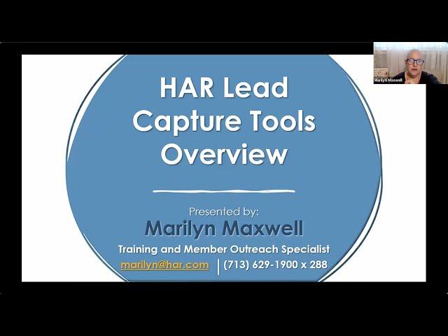 HAR Lead Capture Tools Overview Webinar