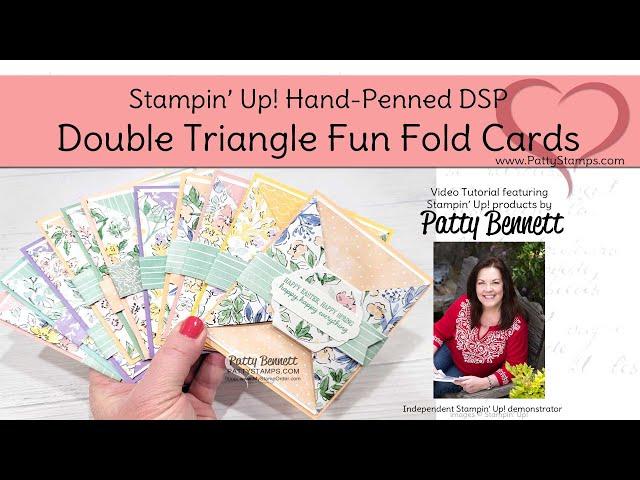 Double Triangle Fun Fold Cards with Stampin' UP! Hand-Penned paper