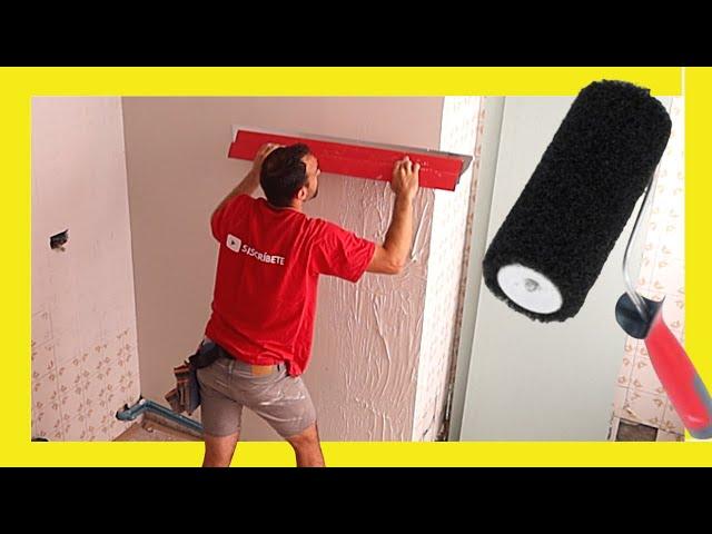  How to PLASTER Walls, the EASY way, With a SPATULA and ROLLER  L’outil Parfait