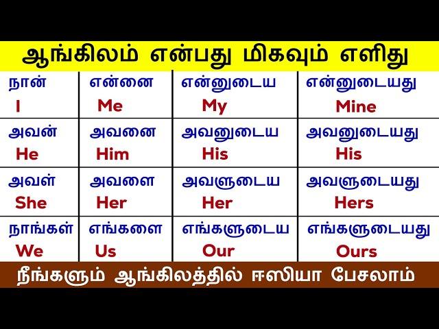 Types Of Pronouns | Spoken English Through Tamil | English Pesalam | Basic English Grammar Class |