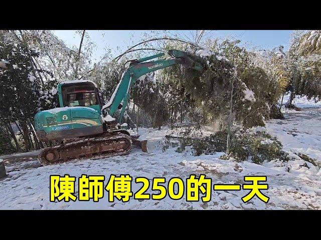 Chen's trailer failed to ignite; partner drove it but slippery roads hindered; digger unused.