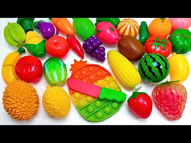 Cutting Plastic Fruit and Vegetables, Durian | Plastic vs Squishy ASMR Pop it