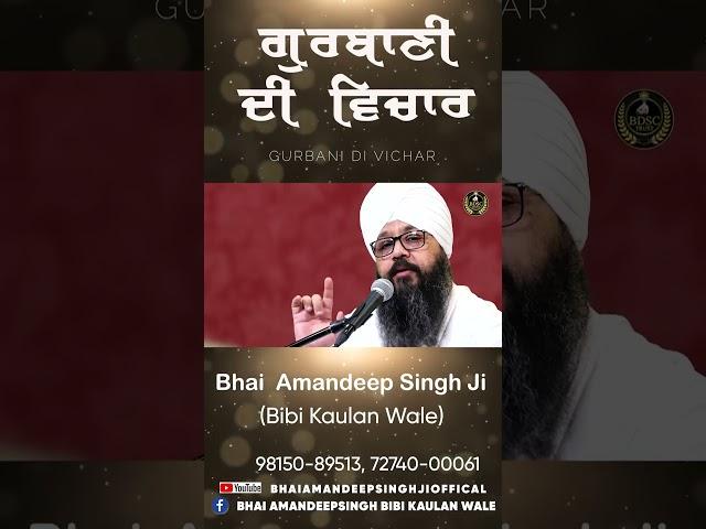 ਗੁਰਬਾਣੀ ਦੀ ਵਿਚਾਰ || Bhai Amandeep Singh Ji || Bibi Kaulan Wale || Shorts