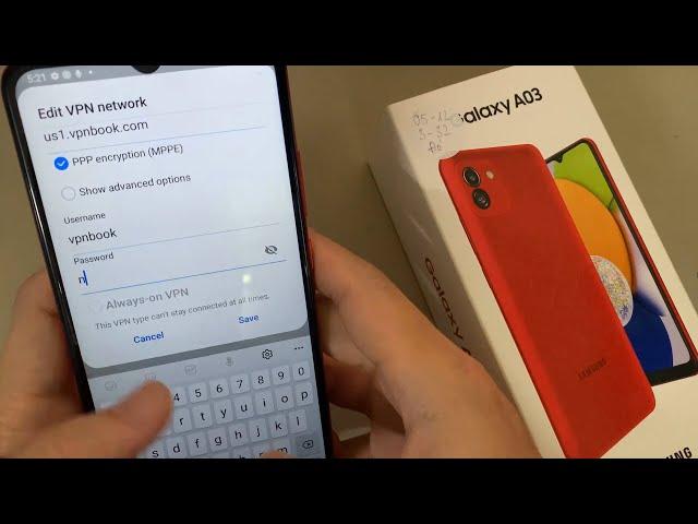 How to set up a VPN on Samsung Galaxy A03