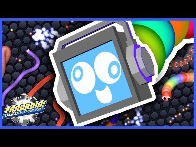 SLITHER.IO  My BIGGEST SNAKE YET! GIANT SNAKEDROID!► Fandroid the Musical Robot!