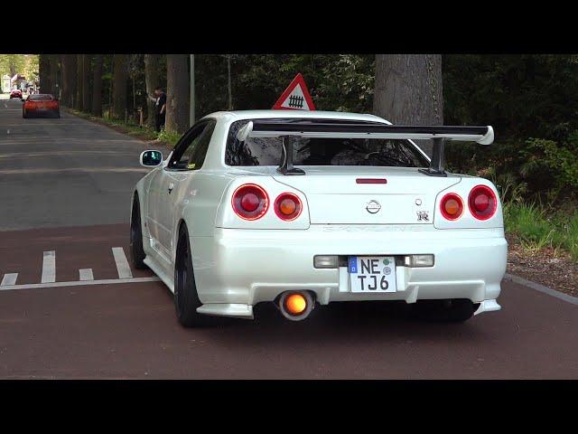 Modified Nissan GT-R R34, R35 Acceleratings - BIGGEST GT-R Meet of EUROPE!