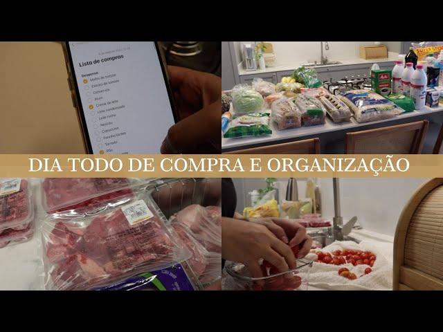 VLOG DIA DE COMPRA DO MÊS | dia todo de mercado, compras, organização e preparação para semana