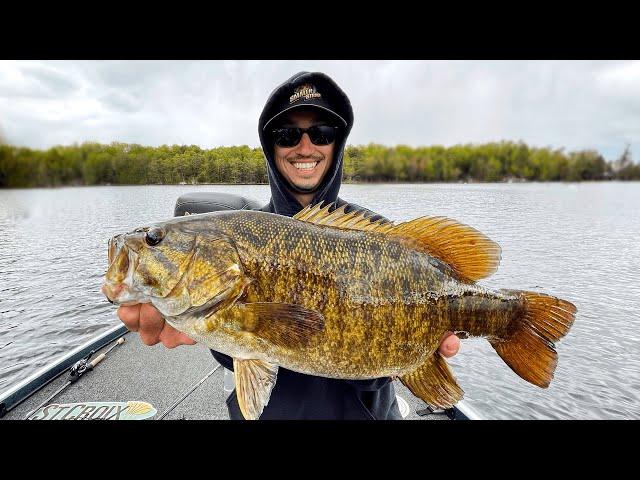 Fishing GIANT PRESPAWN Smallmouth Bass In The Northwoods! Thanks Joey