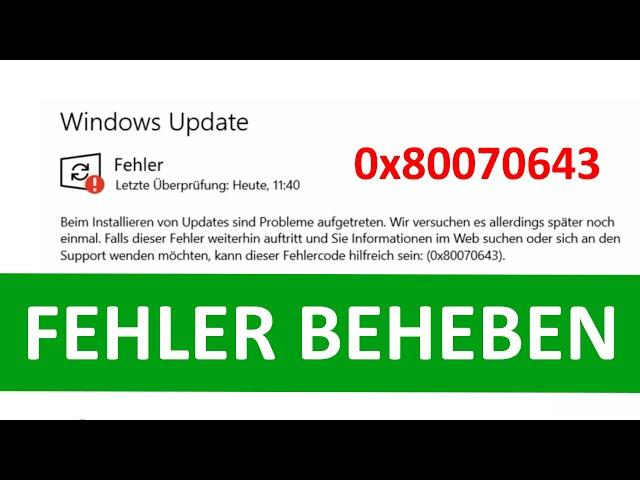 0x80070643 Fehler beheben Deutsch Windows 10 KB5034441 Security Update 2024 April