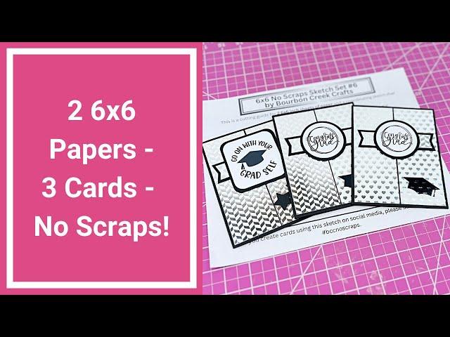 6x6 No Scraps Sketch Set 6 - Stress Free, Scrap Free Cardmaking - Paper Busting Card Sketch