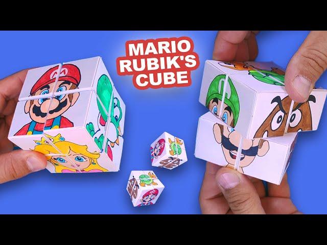 SUPER MARIO RUBIK'S CUBE from Paper! How to Make Paper 2x2 Rubik's Cube with SUPER MARIO.