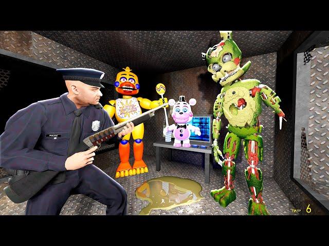 Animatronics Scare the Security Guard in the Abandoned Pizzeria FNAF 6 #1 Garry's Mod