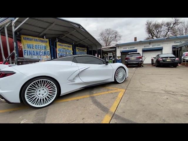 2023 Arctic White Corvette E-Ray c8 z06 Stingray on 21" Forgiato