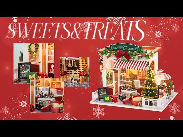 DIY Dollhouse Miniature Kit Christmas Dollhouse Sweets & Treats Christmas Shop Cafe Miniature