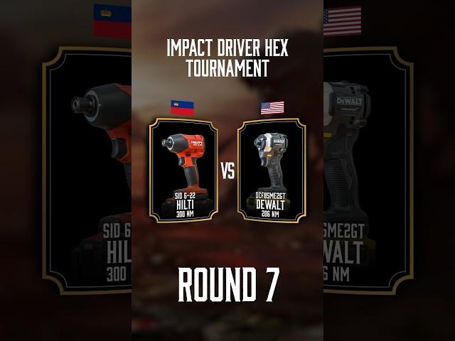 The 18V impact driver hex championship - Round 7 HILTI  vs DEWALT  #shorts