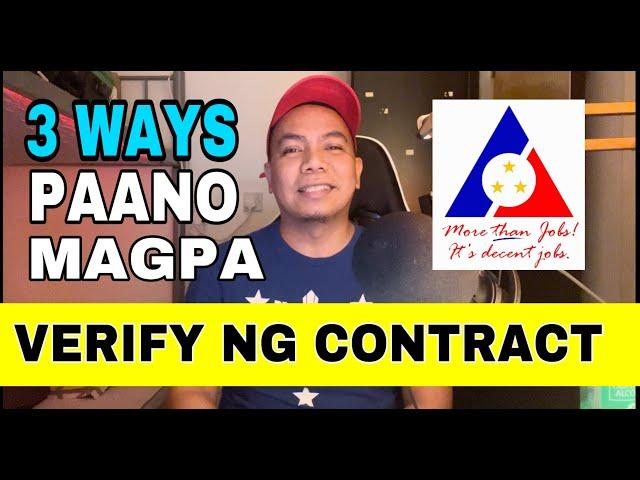 PAANO NGA BA MAGPA VERIFY NG CONTRACT sa POLO?