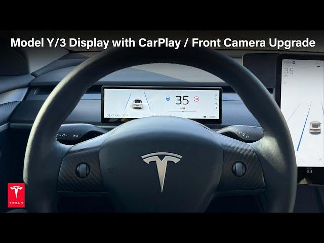 New 2024 Tesla Model Y/3 Display with Apple CarPlay & Front Camera Upgrade! #tesla