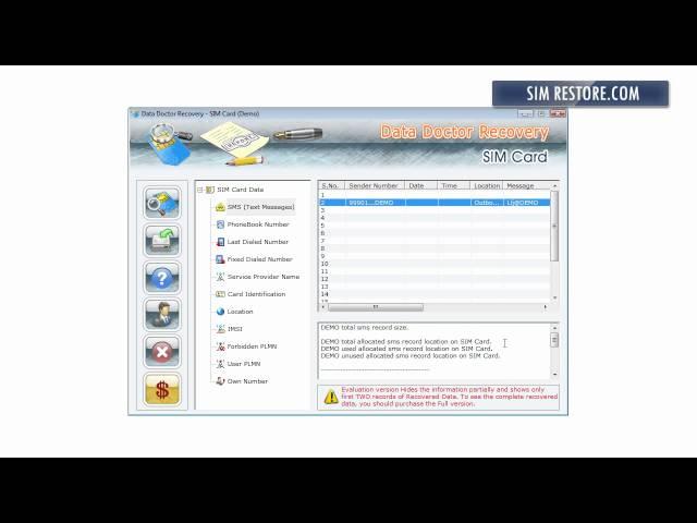 SIM restore software recover message sms retrieve deleted contacts mobile phone number