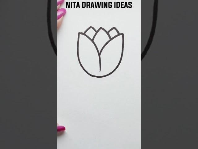 Tulip Flower Drawing Easy..