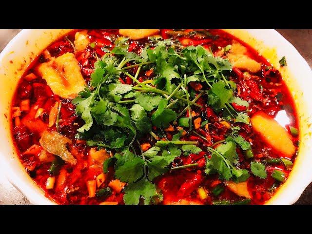 麻辣水煮豆腐鱼片(Spicy Water-Boiled Fish With Tofu_Sichuan Style)