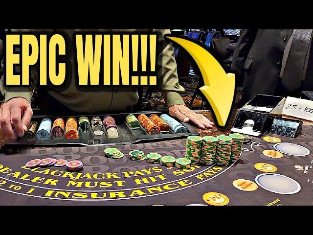  INSANE Blackjack WIN!  Gambling in a Las Vegas Casino!!