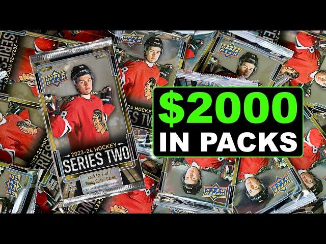 Opening $2000 Worth of Packs of 2023-24 Upper Deck Series 2 Hockey Hobby