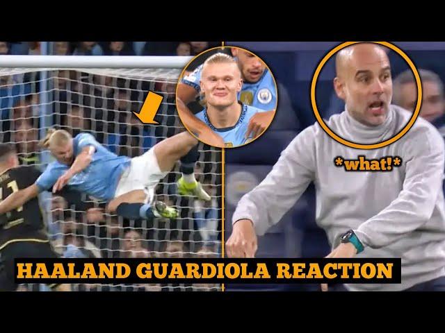 Pep Guardiola's Reaction To Erling Haaland Unbelievable Goal Against Sparta Praha