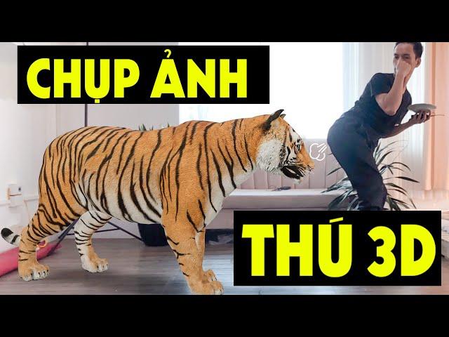 Chụp ảnh với THÚ 3D tại nhà trên điện thoại | Chú Hùng vlog