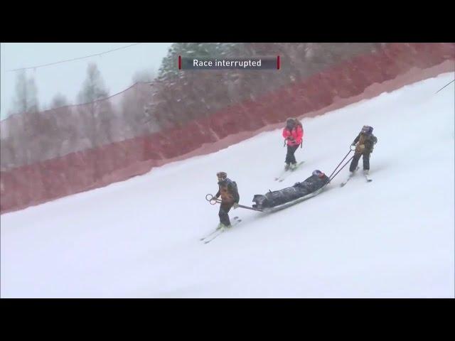 Lindsey Vonn Crashes, Carried Off Course in Patrol Toboggan