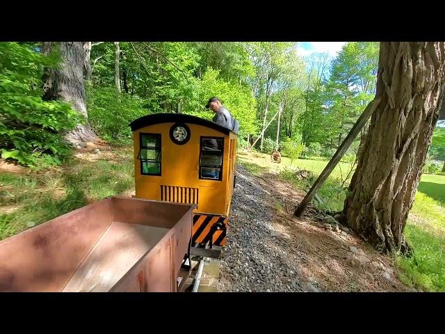 Laying track on the Stoddard Hill Farm Railway