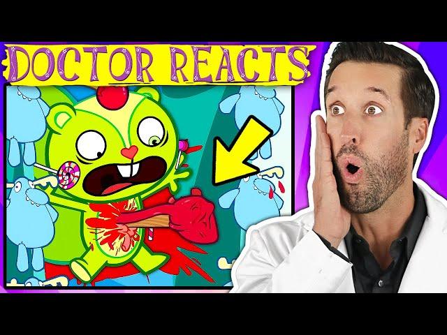 Doctor ER Reacts to Happy Tree Friends | Compilation