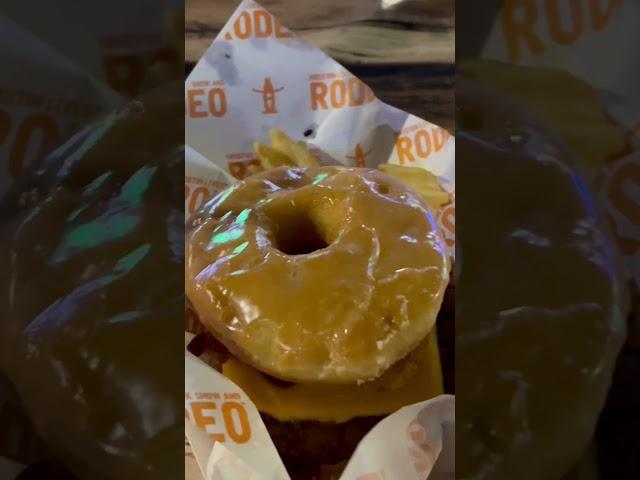 Trying The New Rodeo Donut Cheese Burger