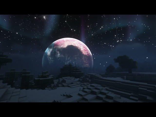 Astralex shaders at night with Terralith Terrain Generation Mod...