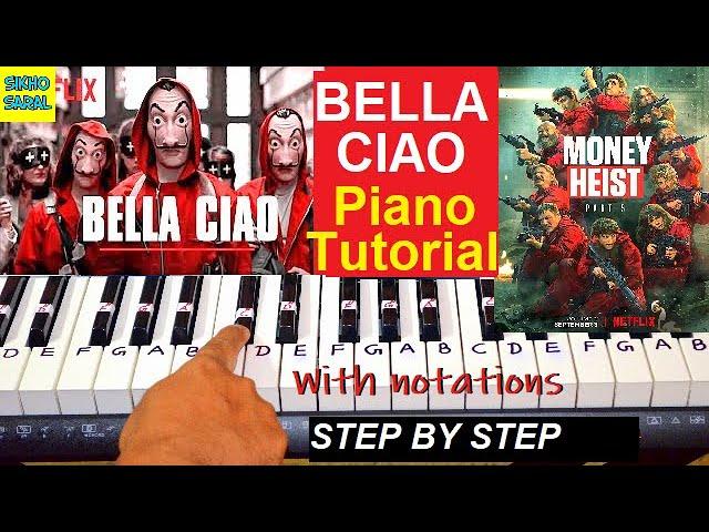 Money Heist - Bella Ciao Piano Tutorial | Bella Ciao Song Piano Cover, Tutorial | La Casa De Papel