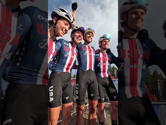 First-ever gold  for Team USA  in the Cross-country Relay at the 2024 UCI #MountainBike Worlds 