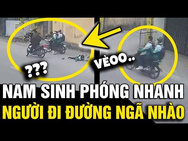 Chạy xe máy 'PHÓNG NHANH', 2 nam sinh làm người đi đường 'NGÃ NHÀO' gây tranh cãi | Tin Nhanh 3 Phút