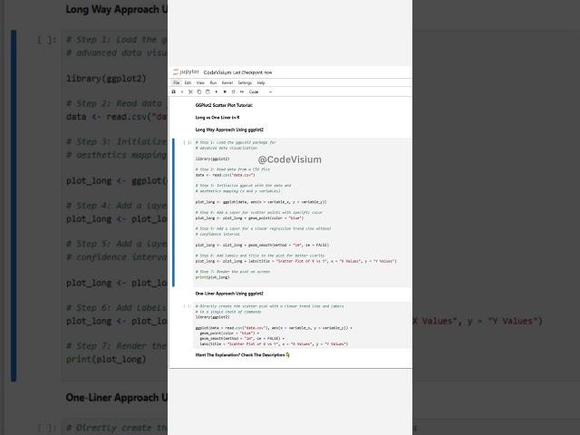 GGPlot2 Scatter Plot Tutorial: Long vs One-Liner in R #R #DataViz